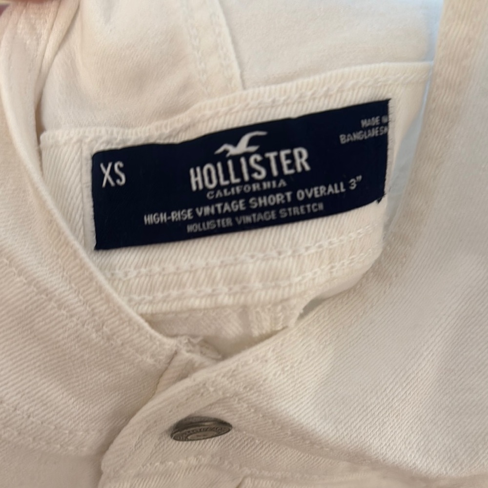 Hollister White Short Overalls